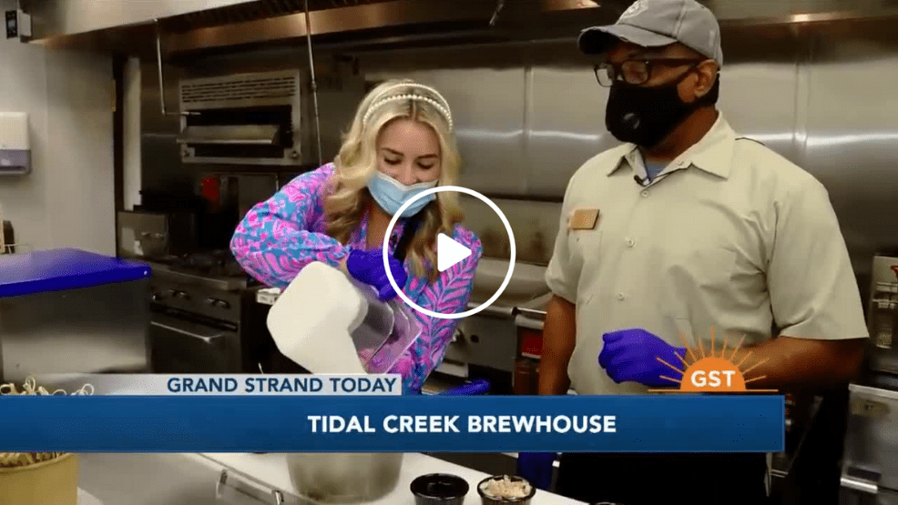tidal creek brewhouse on grand strand today - newscaster cooking in the kitchen